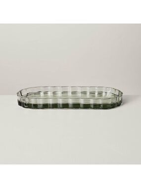 Fluted Glass Bathroom Tray Light Green - Hearth & Hand™ with Magnolia